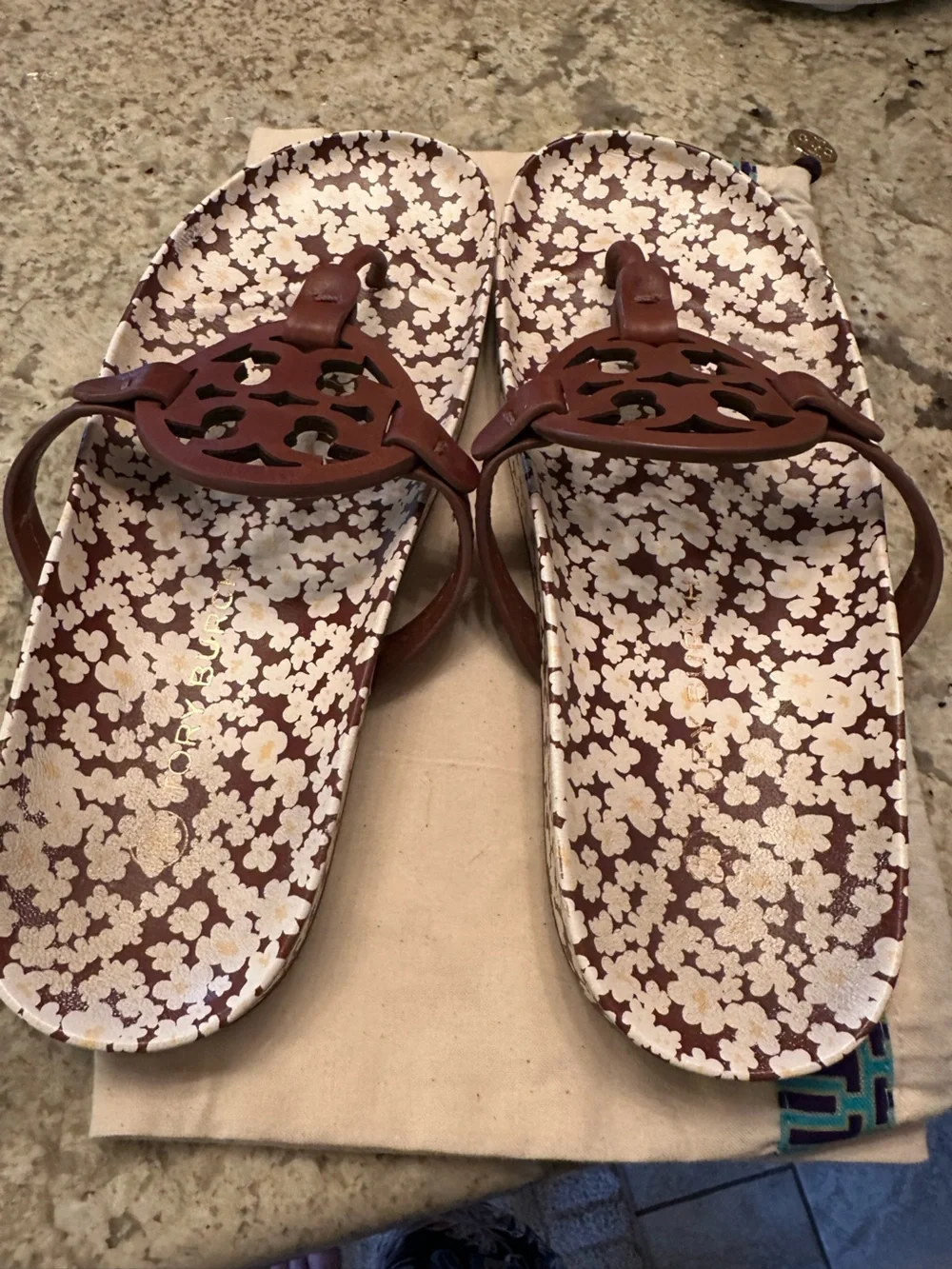 Tory Burch Brown Daisy Insole Women's Sandals
